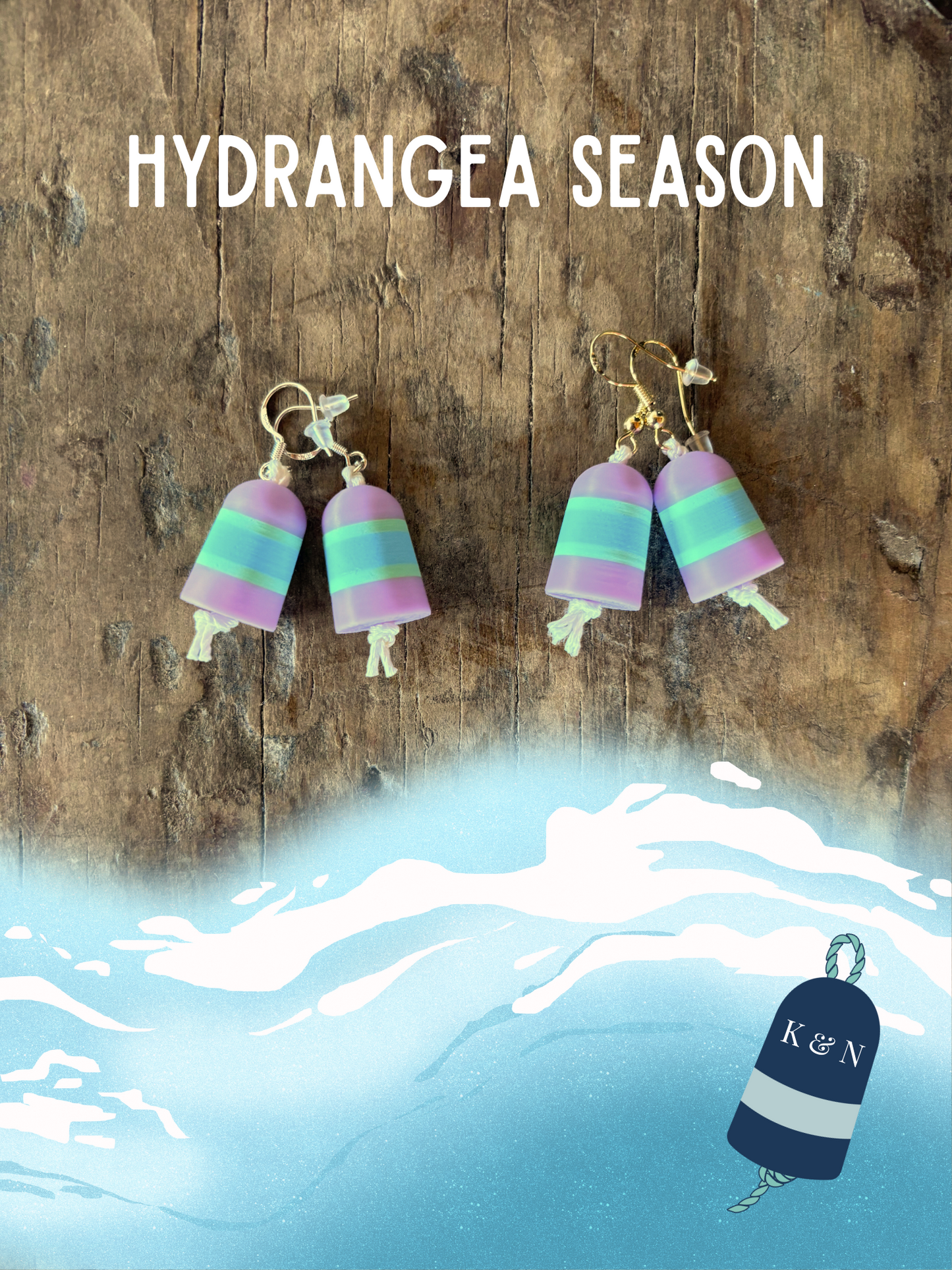 Sweater Striped Buoy Dangle Drop Earrings