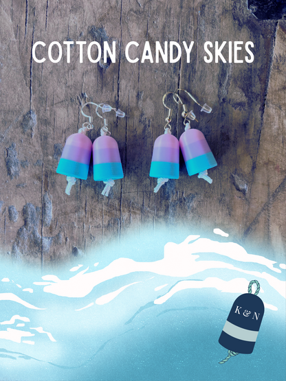Tri-Color Buoy Dangle-Drop Earrings