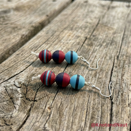 Old Glory Triple-Stacked Buoy Earrings - Knot & Naut