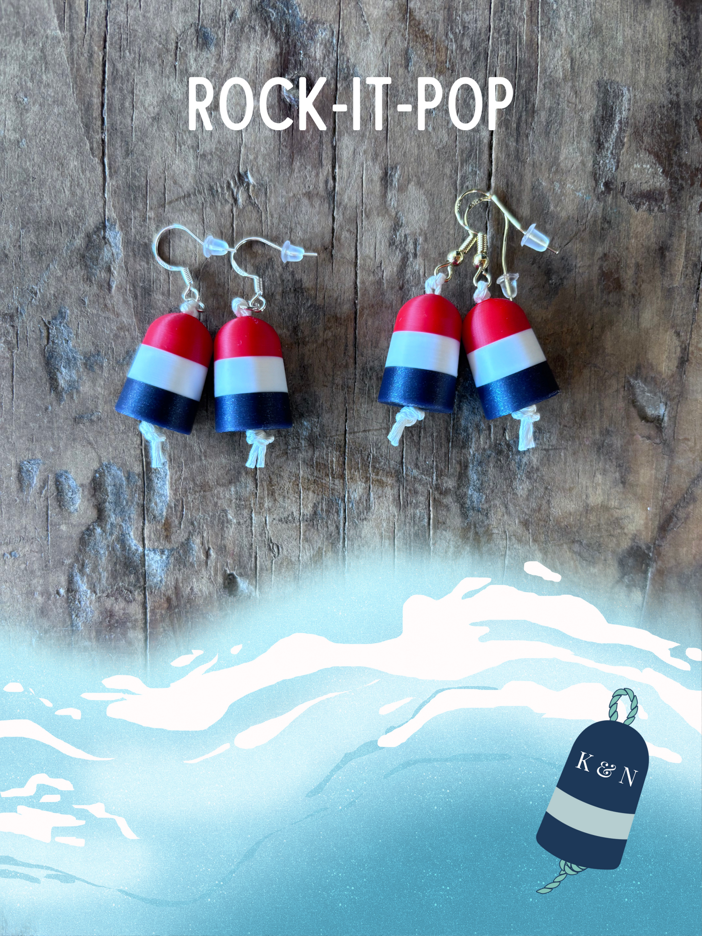 Tri-Color Buoy Dangle-Drop Earrings