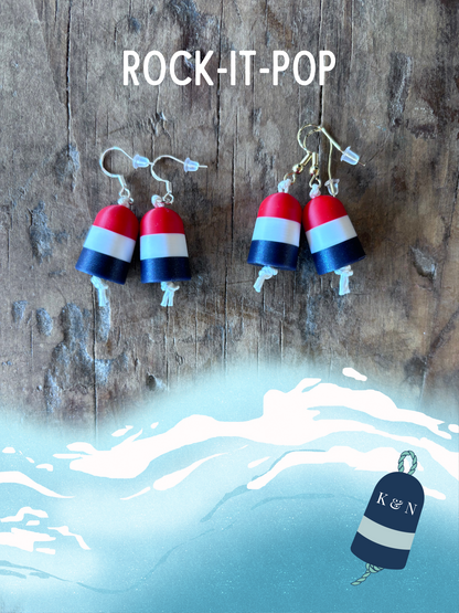 Tri-Color Buoy Dangle-Drop Earrings