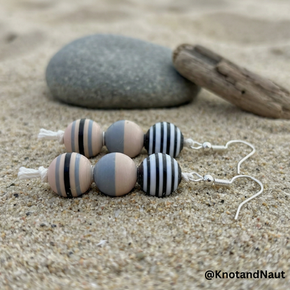 Saltstone Triple-Stacked Buoy Earrings - Knot & Naut